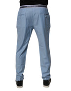 Dolce & Gabbana Blue Cotton Stretch Chino Pants - Zeiniez
