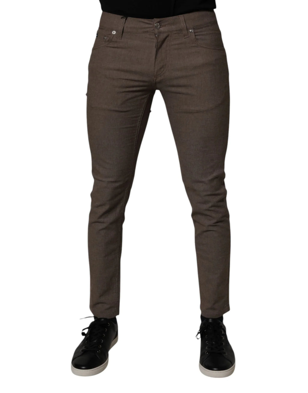 Dolce & Gabbana Brown Cotton Stretch Chino Pants - Zeiniez