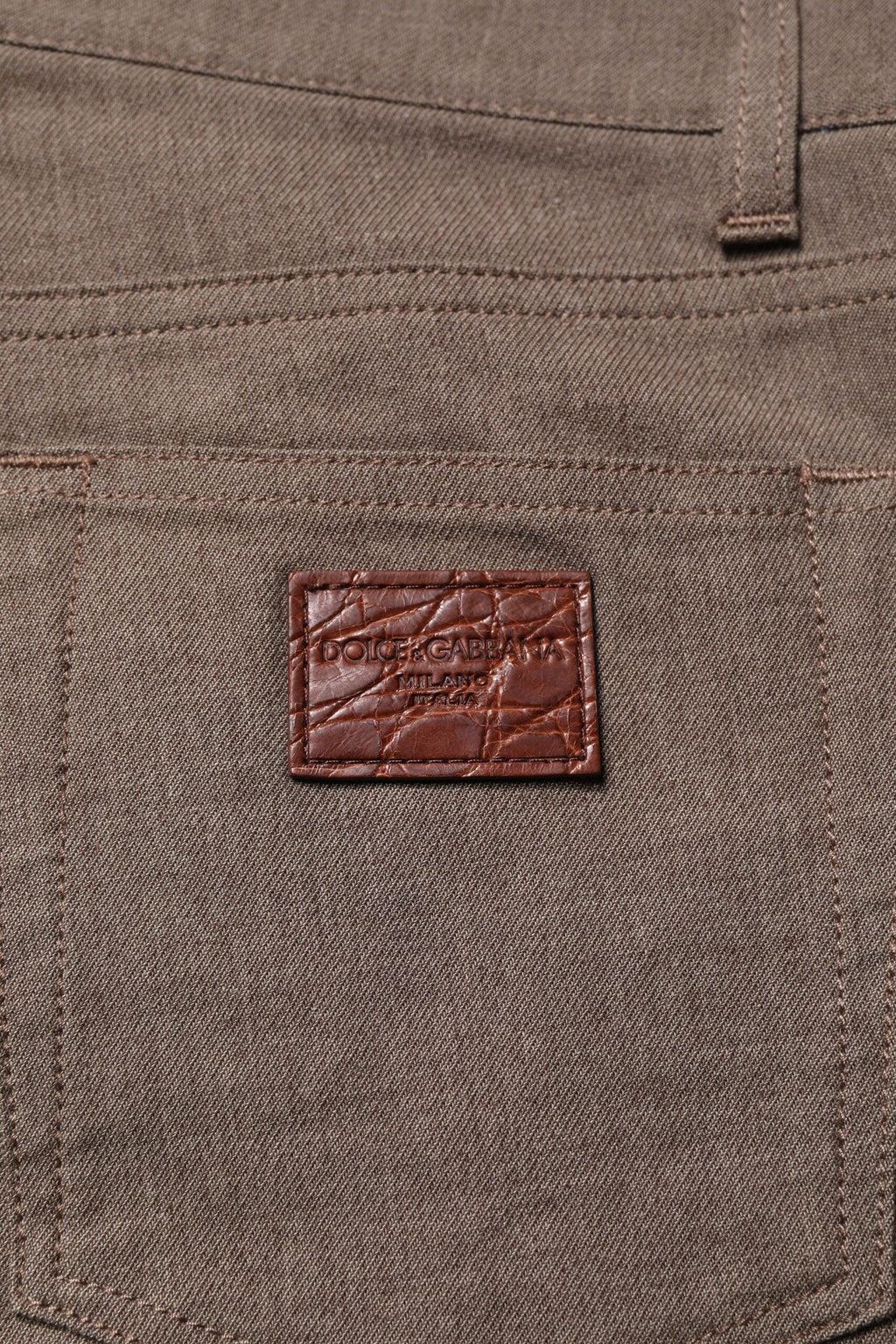 Dolce & Gabbana Brown Cotton Stretch Chino Pants - Zeiniez