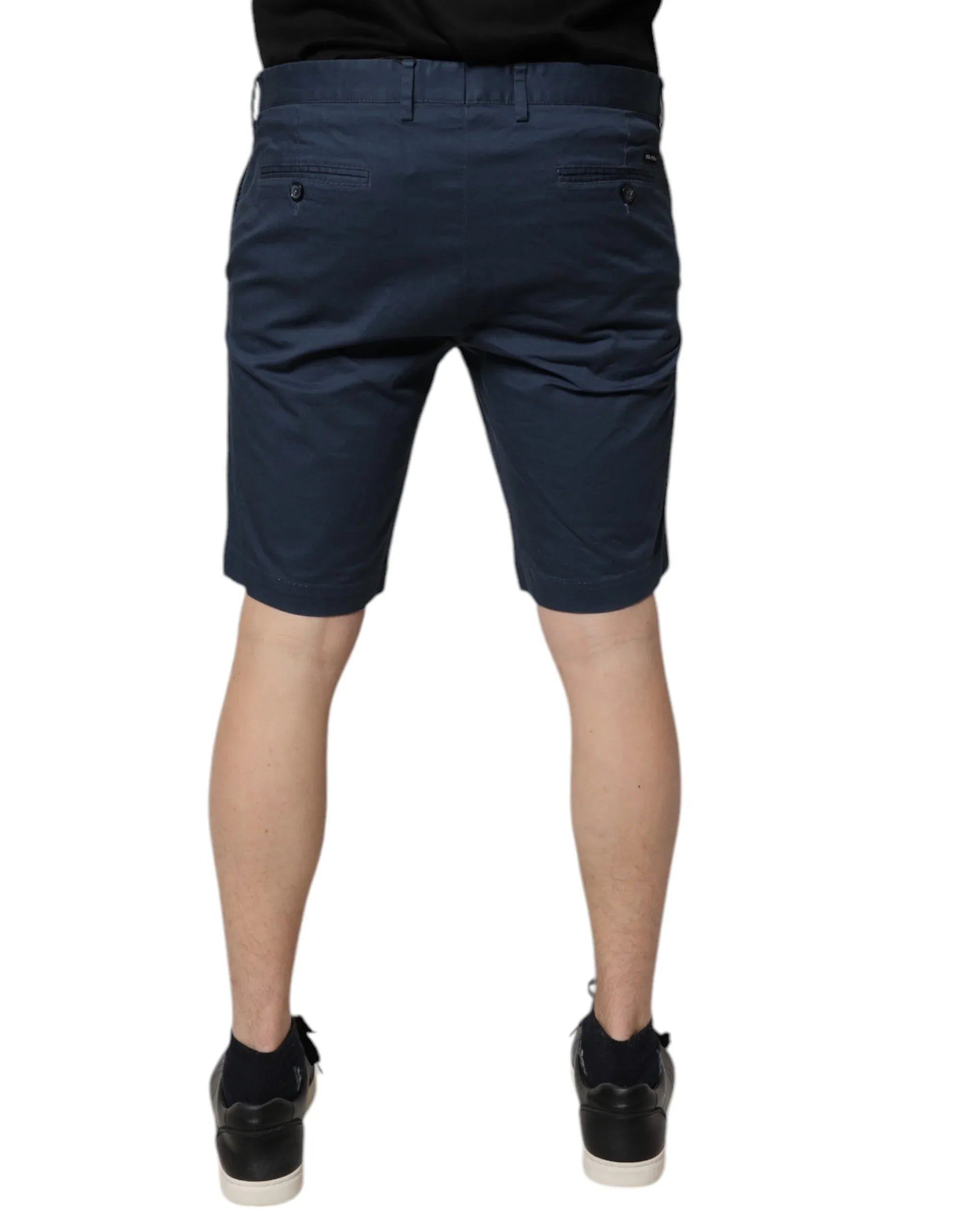 Dolce & Gabbana Blue Cotton Mid Waist Men Bermuda Shorts - Zeiniez
