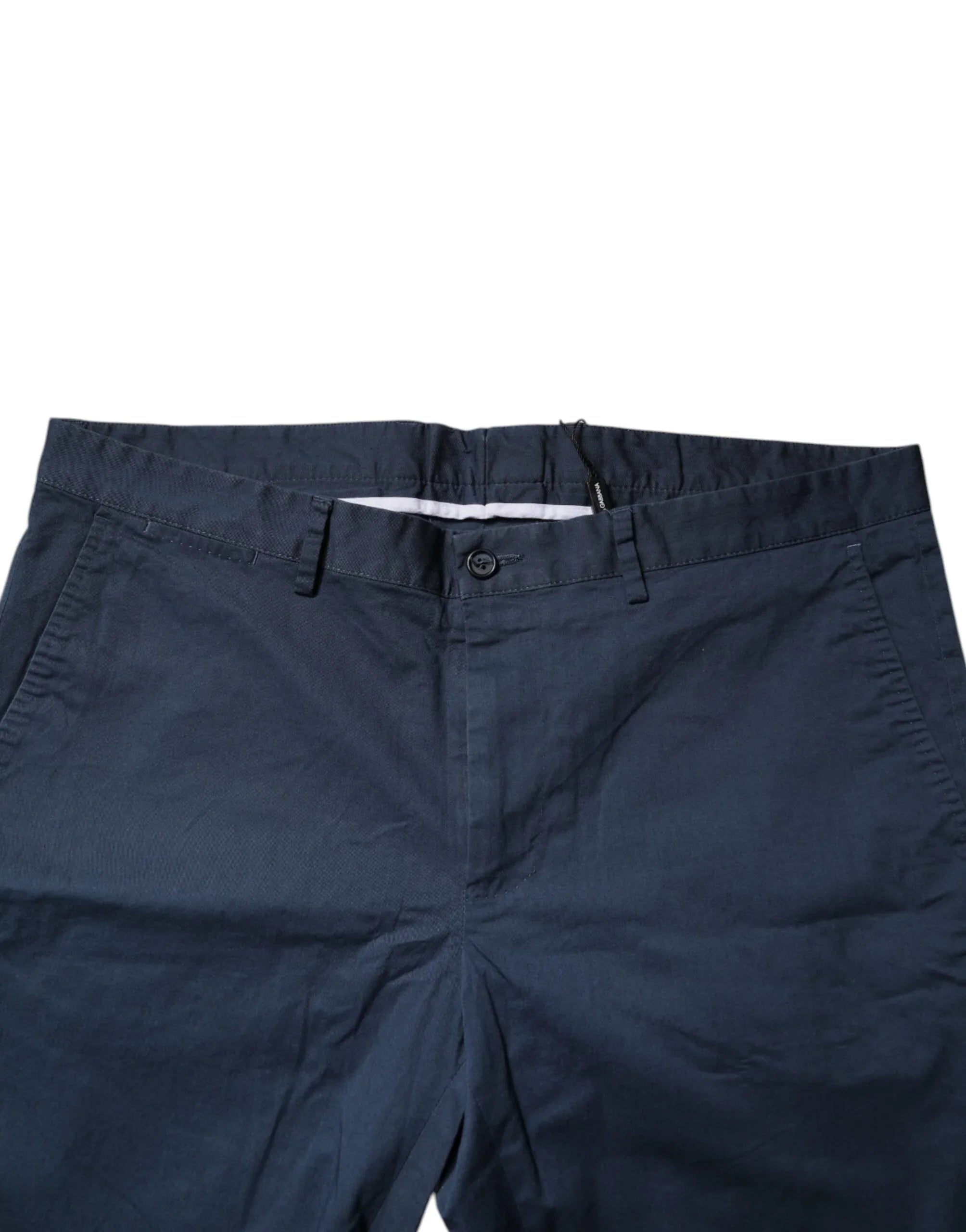 Dolce & Gabbana Blue Cotton Mid Waist Men Bermuda Shorts - Zeiniez