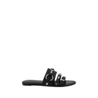 Balenciaga Black Calf Leather Bos Taurus Flat Sandals