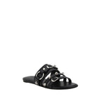Balenciaga Black Calf Leather Bos Taurus Flat Sandals