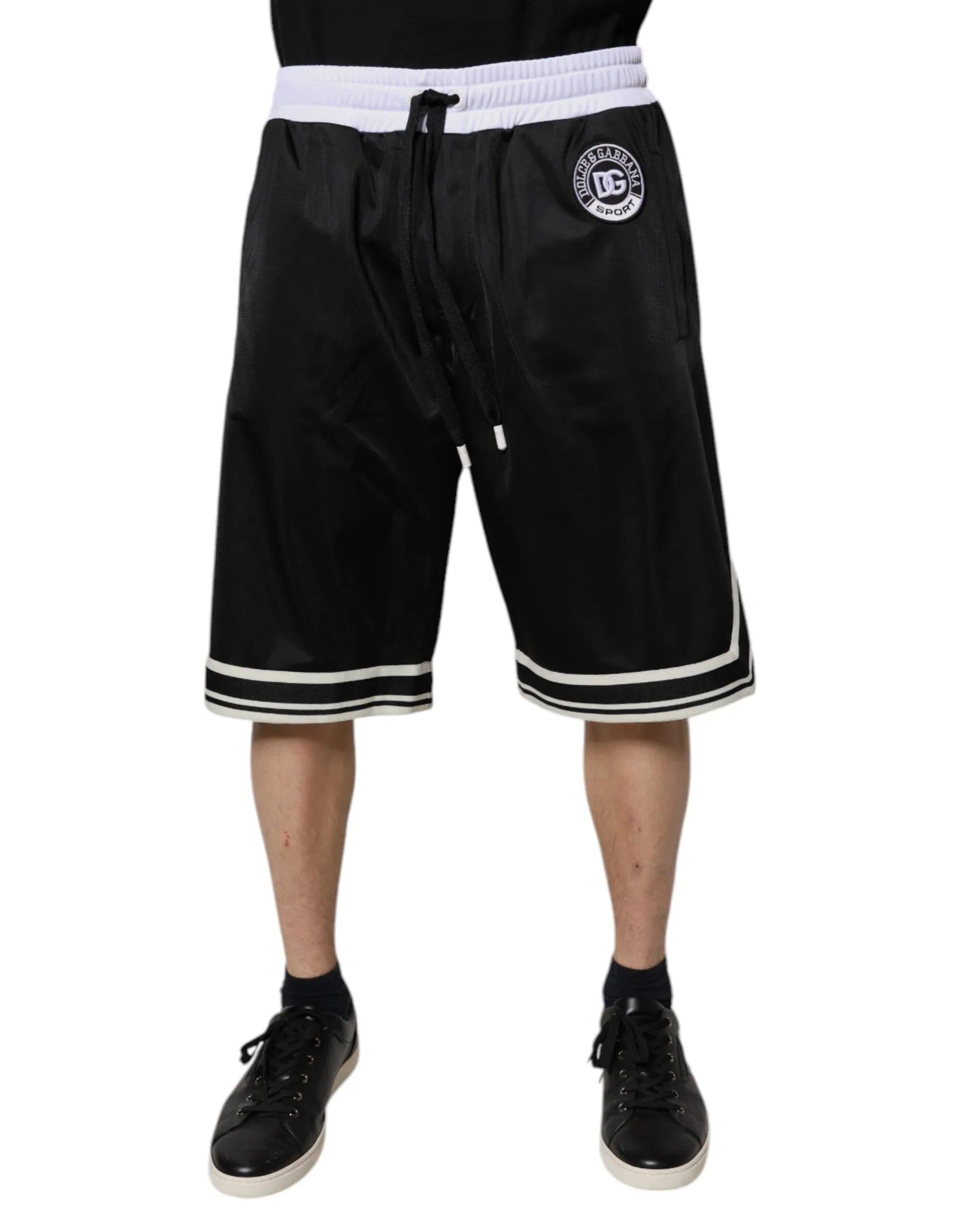Dolce & Gabbana Black White Men Bermuda Sweatshorts Shorts - Zeiniez