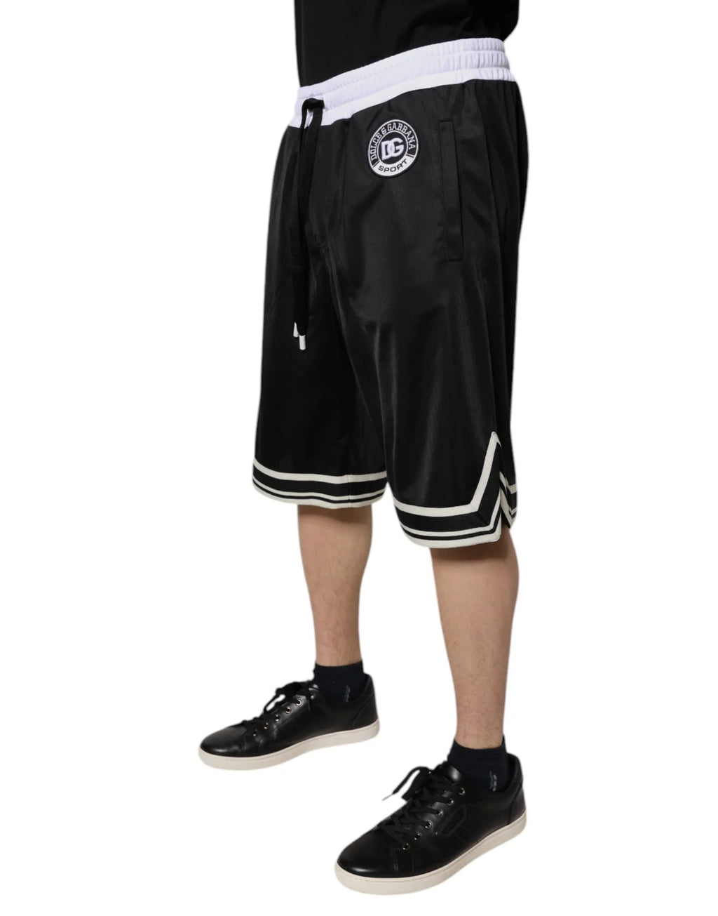 Dolce & Gabbana Black White Men Bermuda Sweatshorts Shorts - Zeiniez
