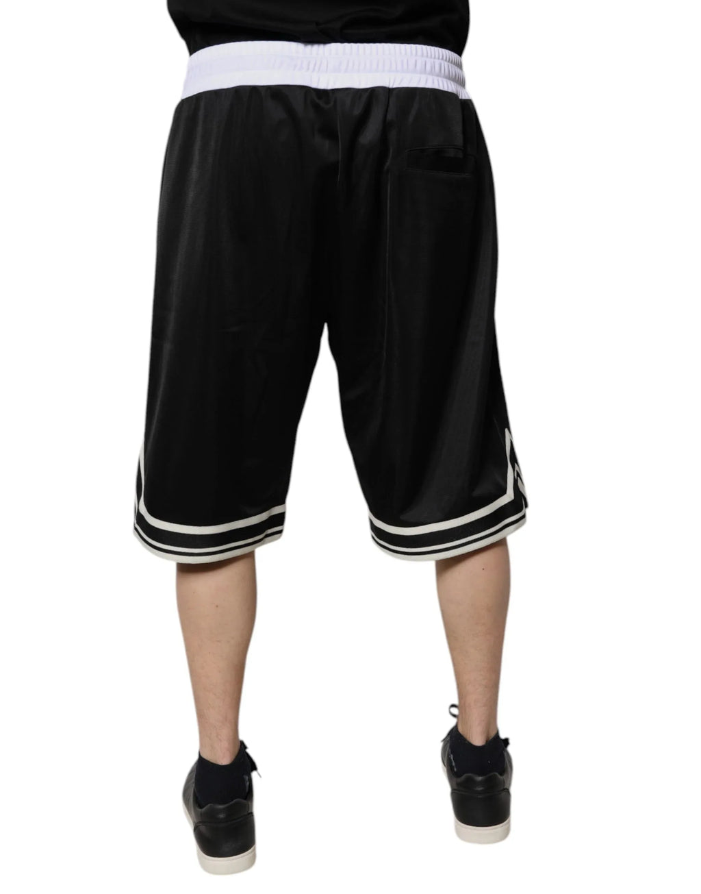Dolce & Gabbana Black White Men Bermuda Sweatshorts Shorts - Zeiniez