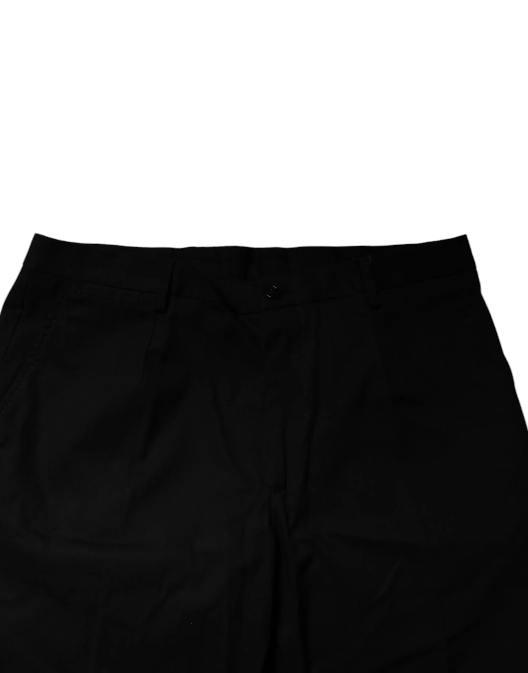 Dolce & Gabbana Black Cotton Stretch Mid Waist Bermuda Shorts - Zeiniez