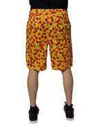Dolce & Gabbana Yellow Cherry Print Cotton Men Bermuda Shorts - Zeiniez