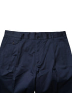 Dolce & Gabbana Dark Blue Cotton Mid Waist Men Bermuda Shorts - Zeiniez