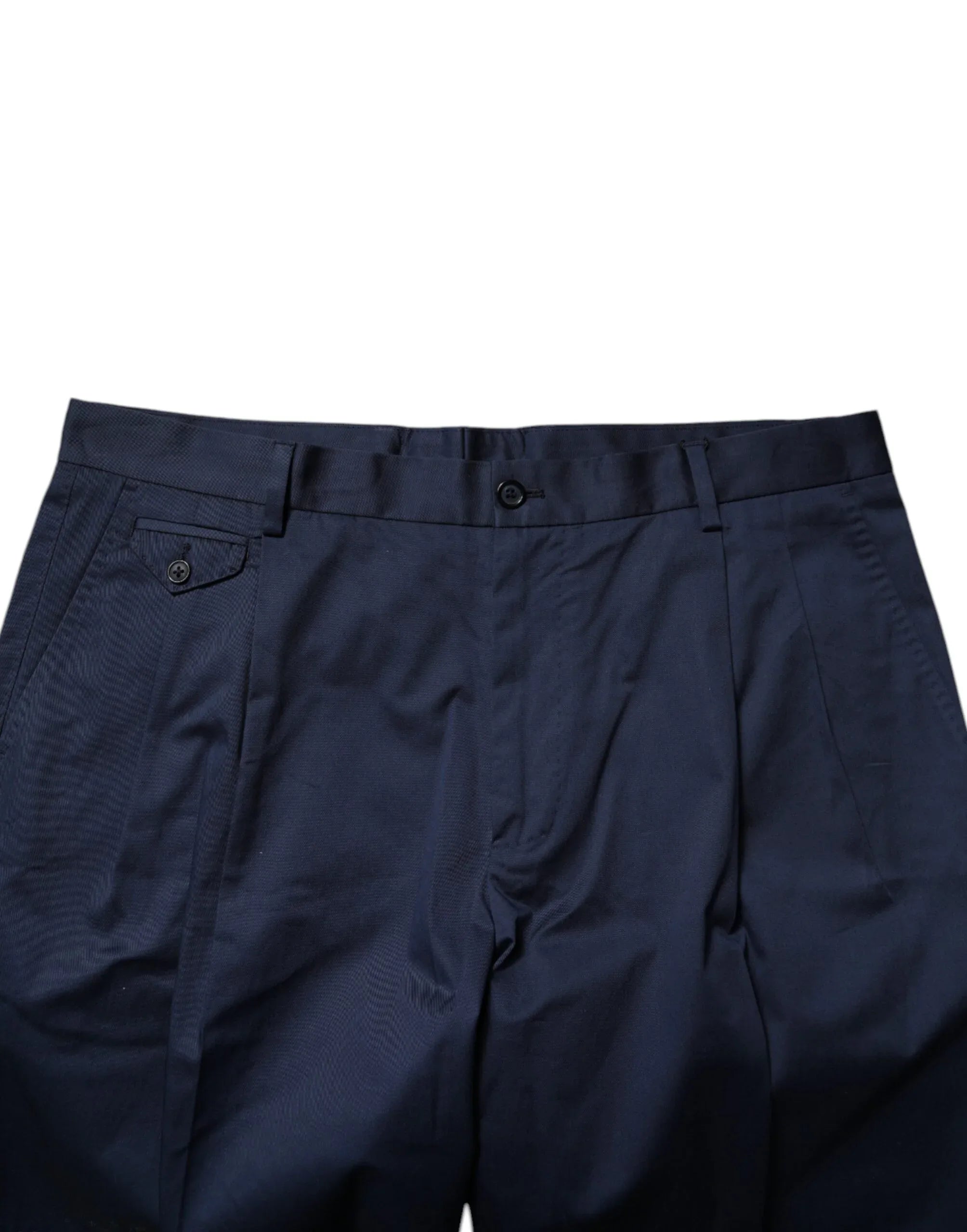 Dolce & Gabbana Dark Blue Cotton Mid Waist Men Bermuda Shorts - Zeiniez