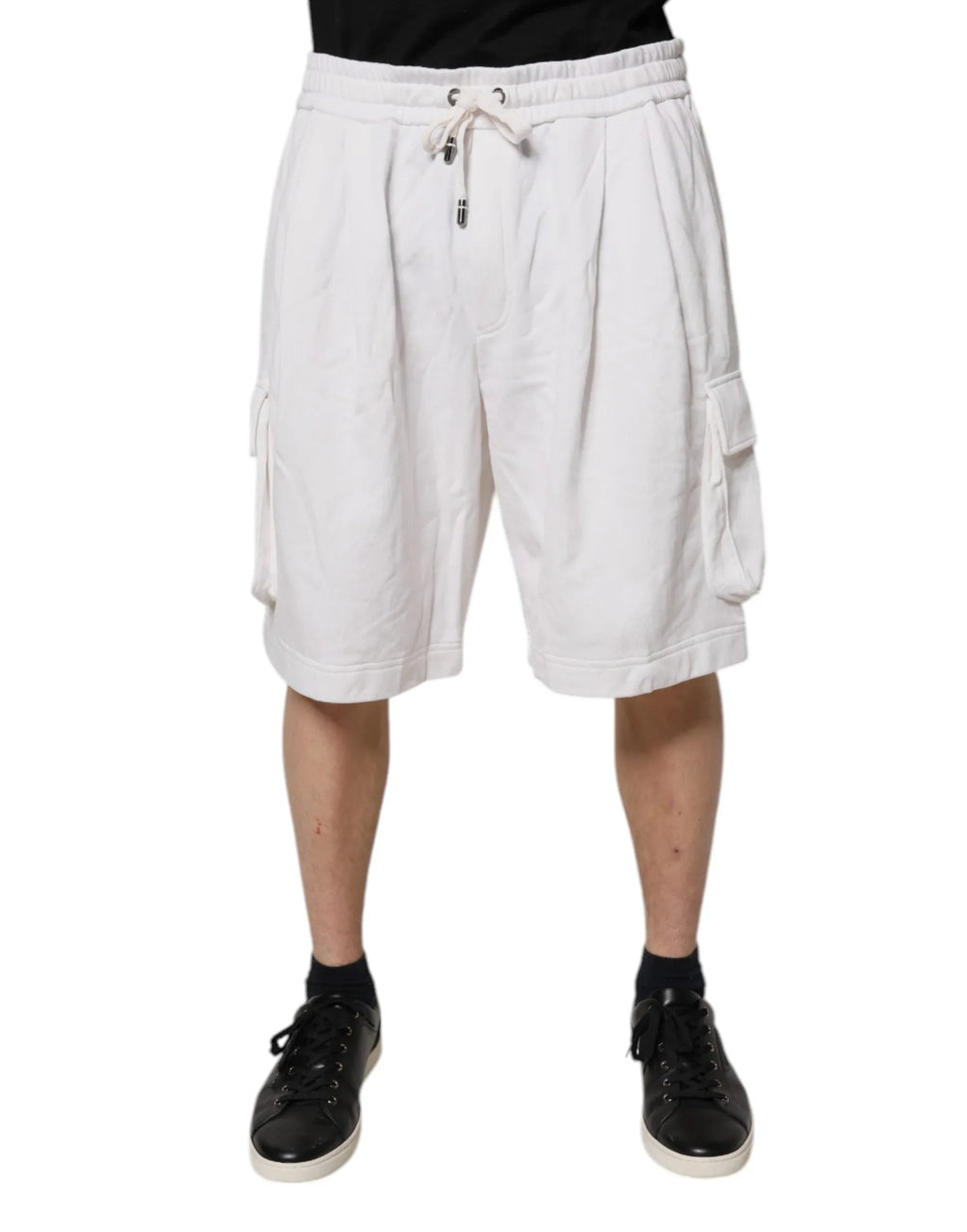 Dolce & Gabbana White Cotton Cargo Bermuda Sweatshorts Shorts - Zeiniez