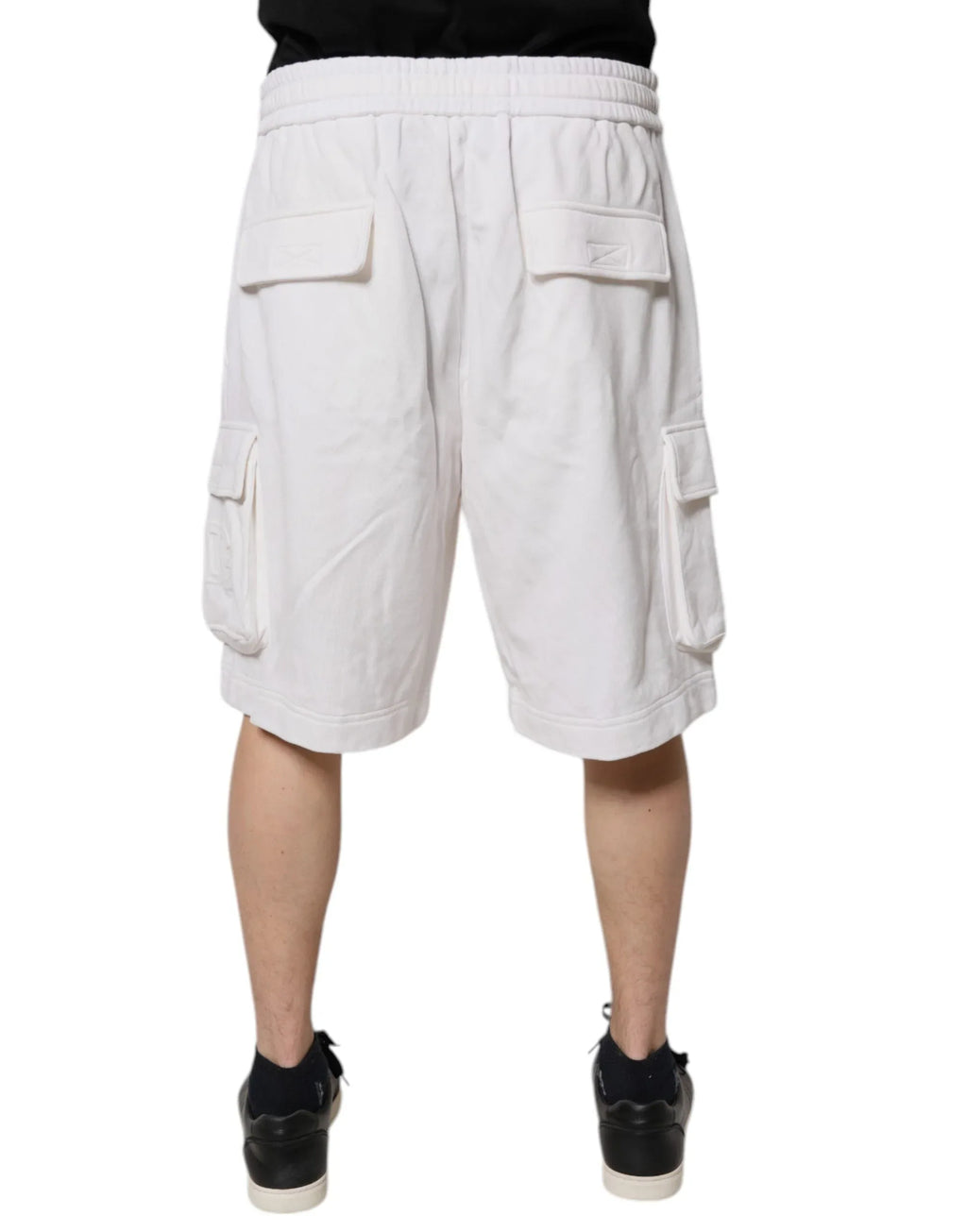 Dolce & Gabbana White Cotton Cargo Bermuda Sweatshorts Shorts - Zeiniez