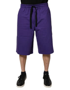 Dolce & Gabbana Purple Cotton Men Bermuda Sweatshorts Shorts - Zeiniez