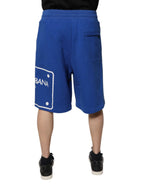Dolce & Gabbana Blue Logo Cotton Bermuda Sweatshorts Shorts - Zeiniez