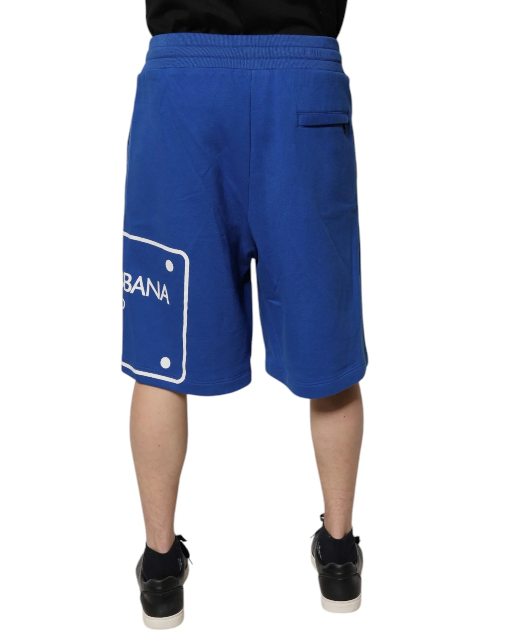 Dolce & Gabbana Blue Logo Cotton Bermuda Sweatshorts Shorts - Zeiniez