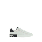 Dolce & Gabbana White Calf Leather Bos Taurus Low Top Sneakers - Zeiniez