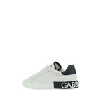 Dolce & Gabbana White Calf Leather Bos Taurus Low Top Sneakers - Zeiniez