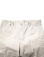 Dolce & Gabbana Beige Cotton Stretch Mid Waist Bermuda Shorts - Zeiniez