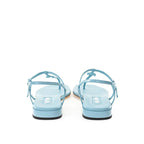 Miu Miu Blue Patent Leather Flip-Flop Sandals - Zeiniez