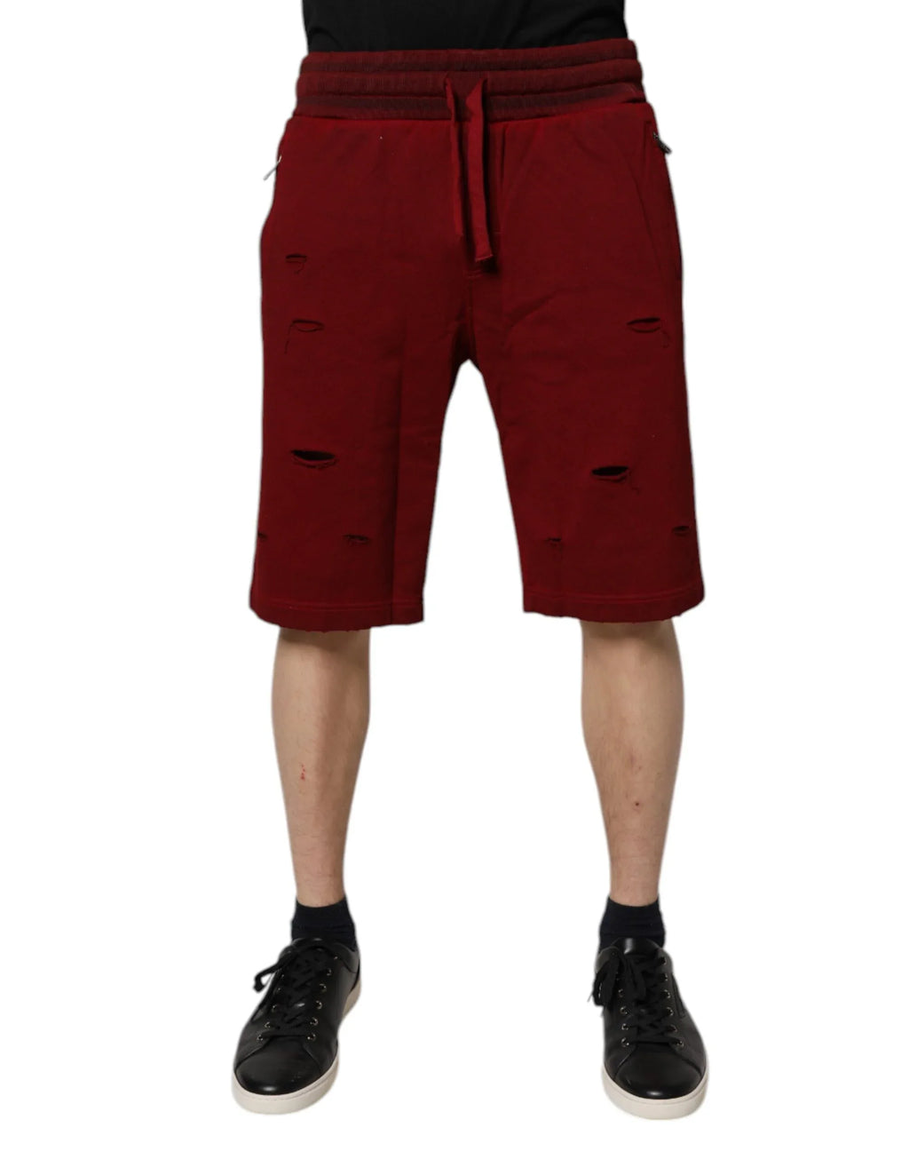 Dolce & Gabbana Bordeaux Cotton Bermuda Men Sweatshorts Shorts - Zeiniez