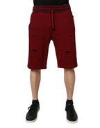 Dolce & Gabbana Bordeaux Cotton Bermuda Men Sweatshorts Shorts - Zeiniez