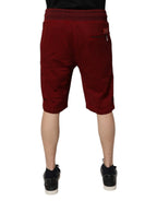 Dolce & Gabbana Bordeaux Cotton Bermuda Men Sweatshorts Shorts - Zeiniez