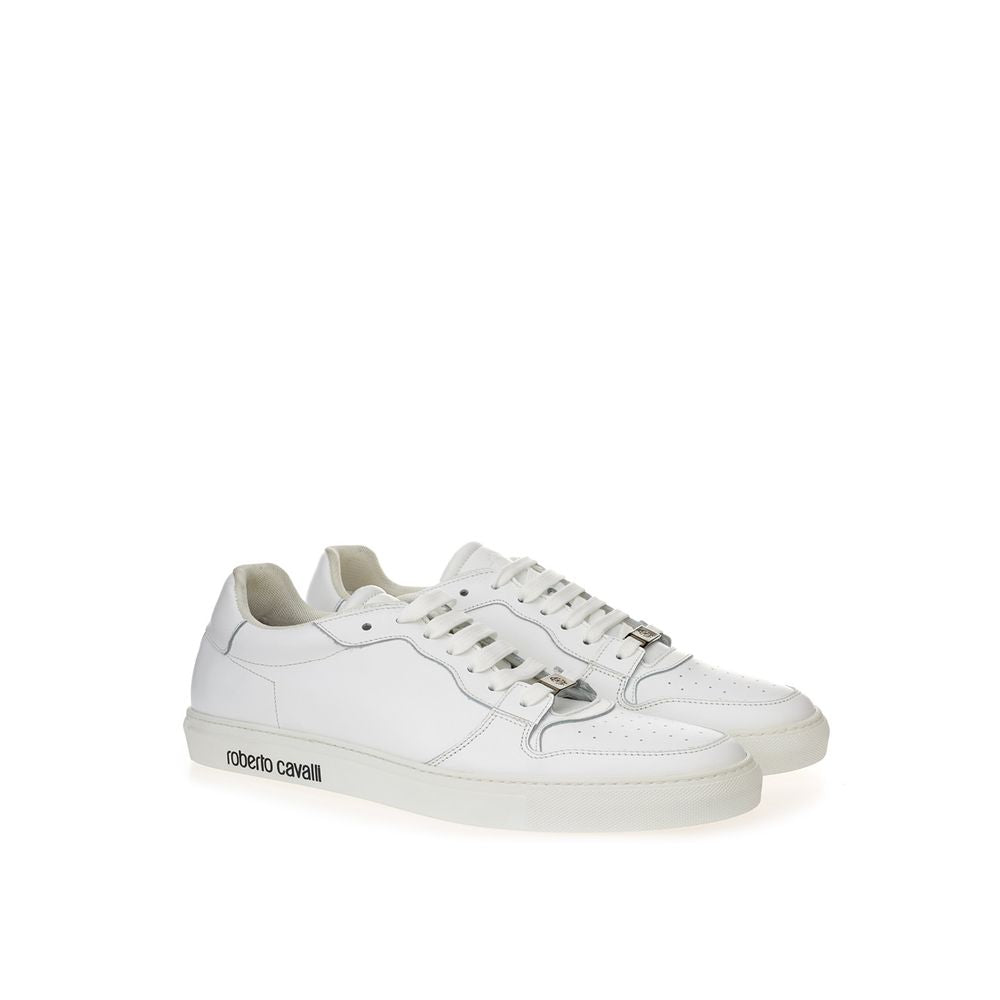 Roberto Cavalli White Leather Low Top Sneakers - Zeiniez