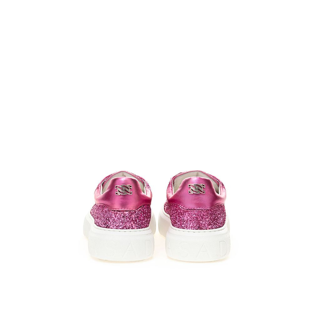 Casadei Fuchsia Fabric And Leather Low Top Sneakers - Zeiniez