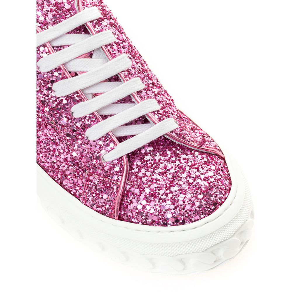Casadei Fuchsia Fabric And Leather Low Top Sneakers - Zeiniez
