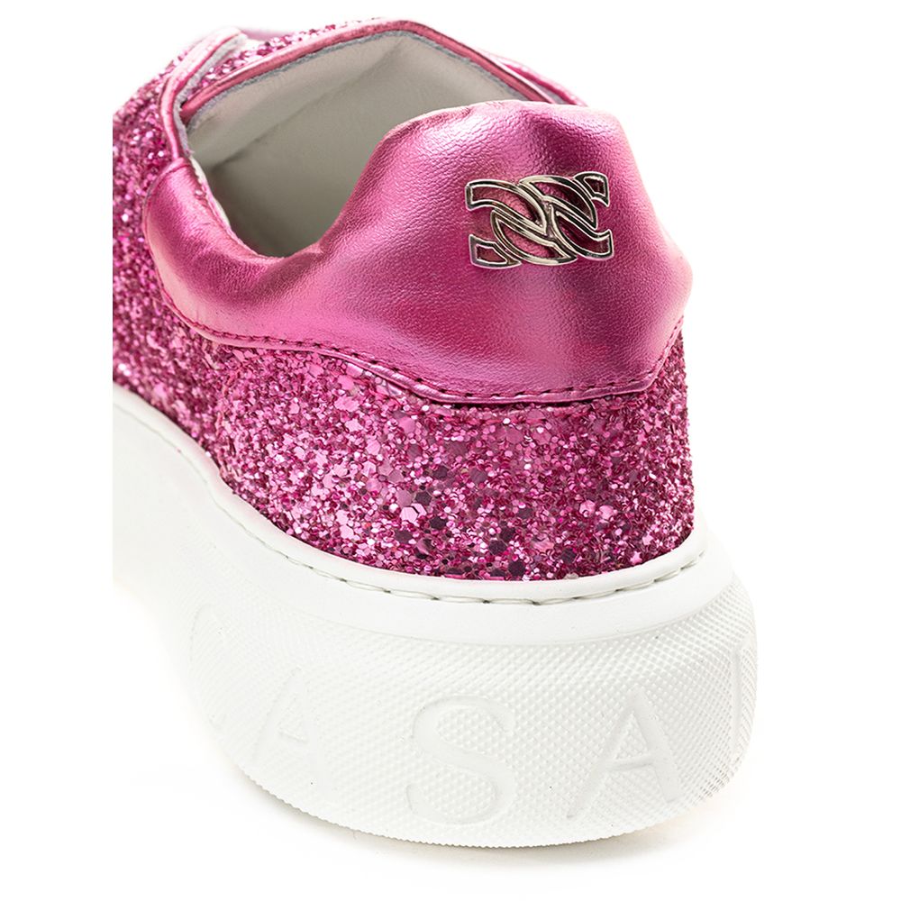 Casadei Fuchsia Fabric And Leather Low Top Sneakers - Zeiniez
