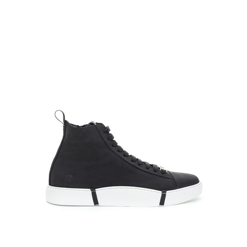 Roberto Cavalli Black Suede Leather High Top Sneakers - Zeiniez