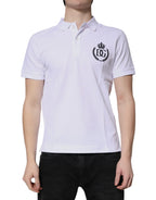 Dolce & Gabbana White Cotton Crown Collared Men Polo T-shirt - Zeiniez