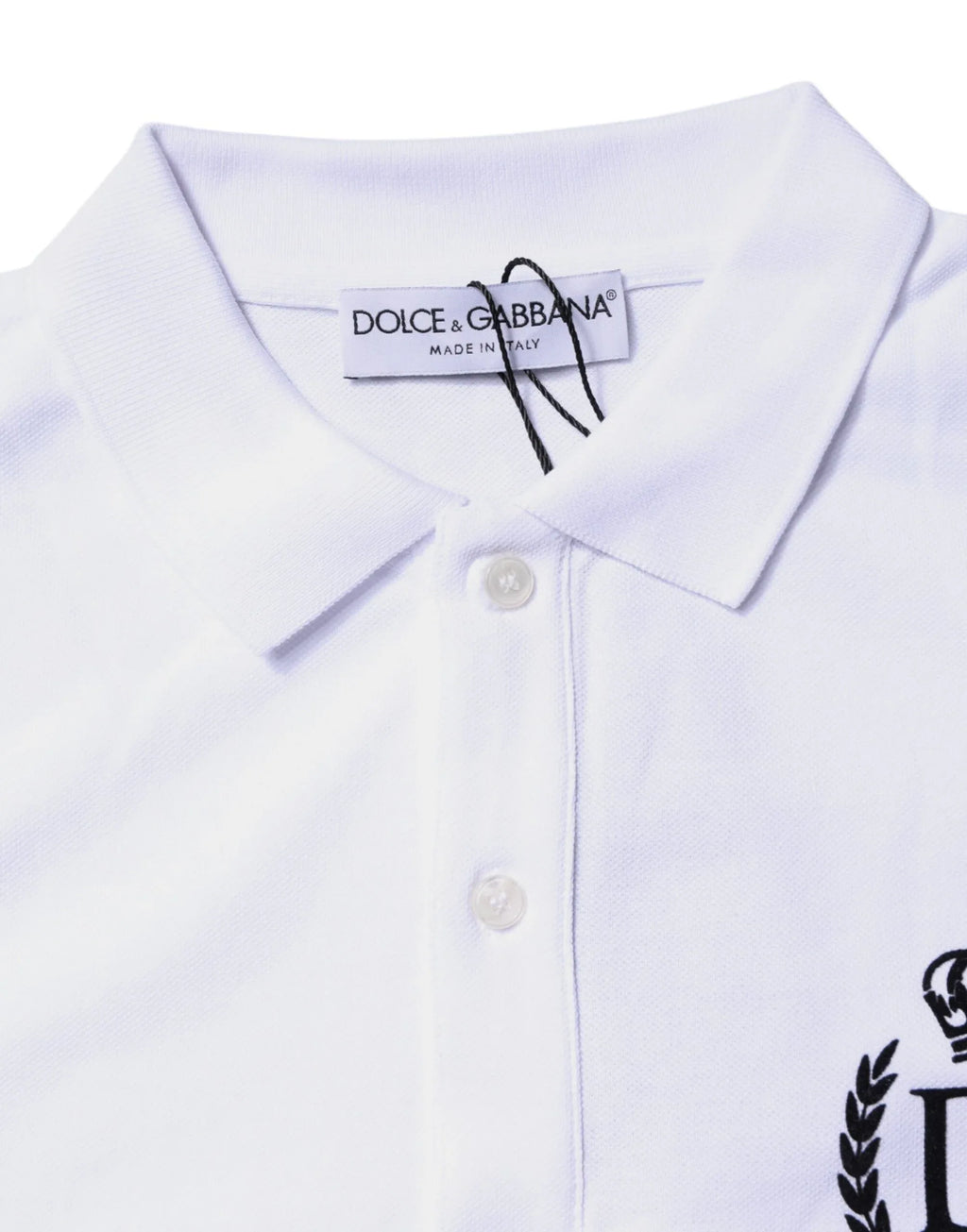 Dolce & Gabbana White Cotton Crown Collared Men Polo T-shirt - Zeiniez