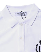 Dolce & Gabbana White Cotton Crown Collared Men Polo T-shirt - Zeiniez