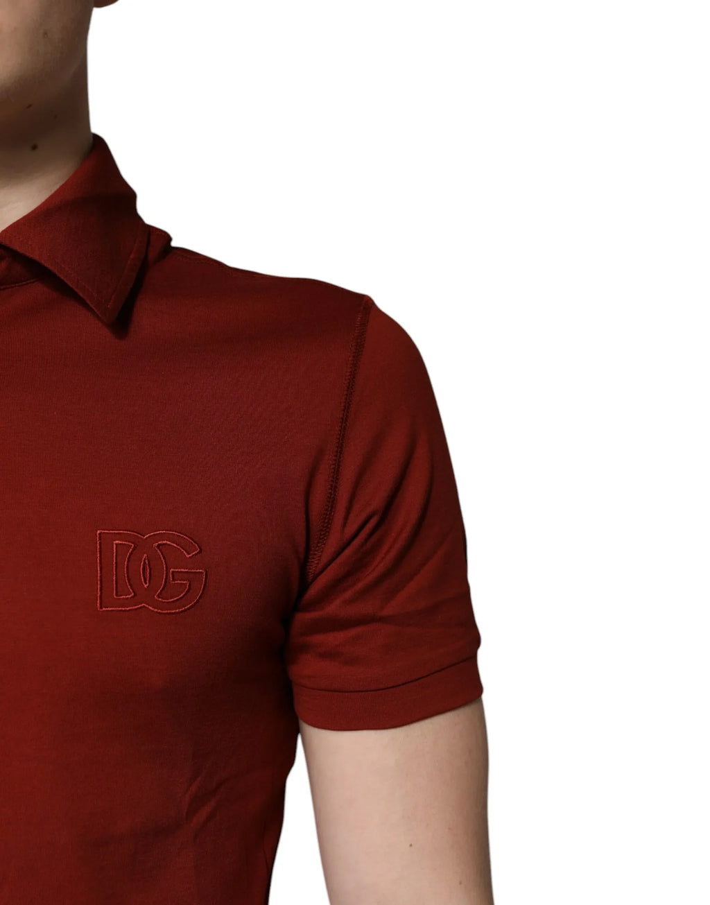Dolce & Gabbana Red Cotton DG Logo Collared Men Polo T-shirt - Zeiniez