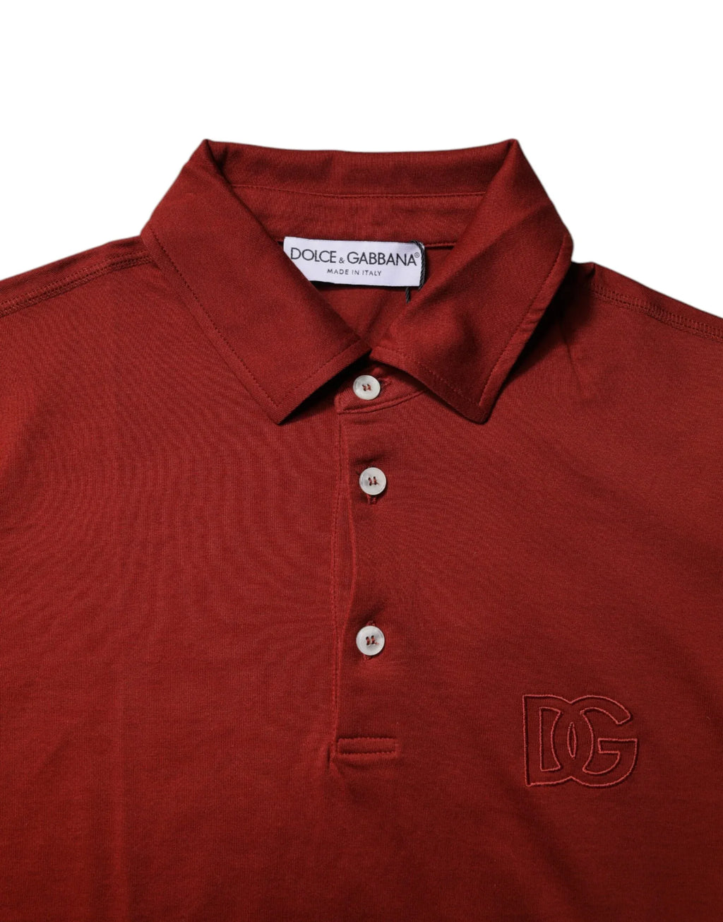 Dolce & Gabbana Red Cotton DG Logo Collared Men Polo T-shirt - Zeiniez