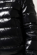 Dolce & Gabbana Black Logo Plaque Full Zip Puffer Jacket