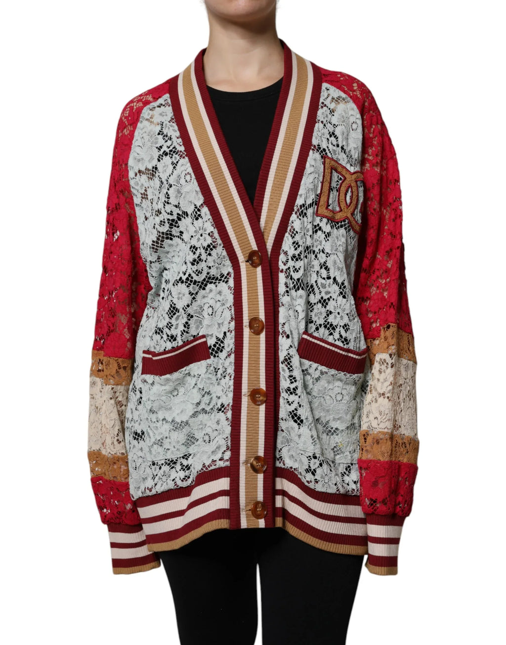 Dolce & Gabbana Multicolor Floral Lace Cardigan Sweater - Zeiniez