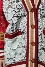 Dolce & Gabbana Multicolor Floral Lace Cardigan Sweater - Zeiniez