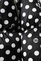 Dolce & Gabbana Black White Polka Dot Full Zip Puffer Jacket - Zeiniez