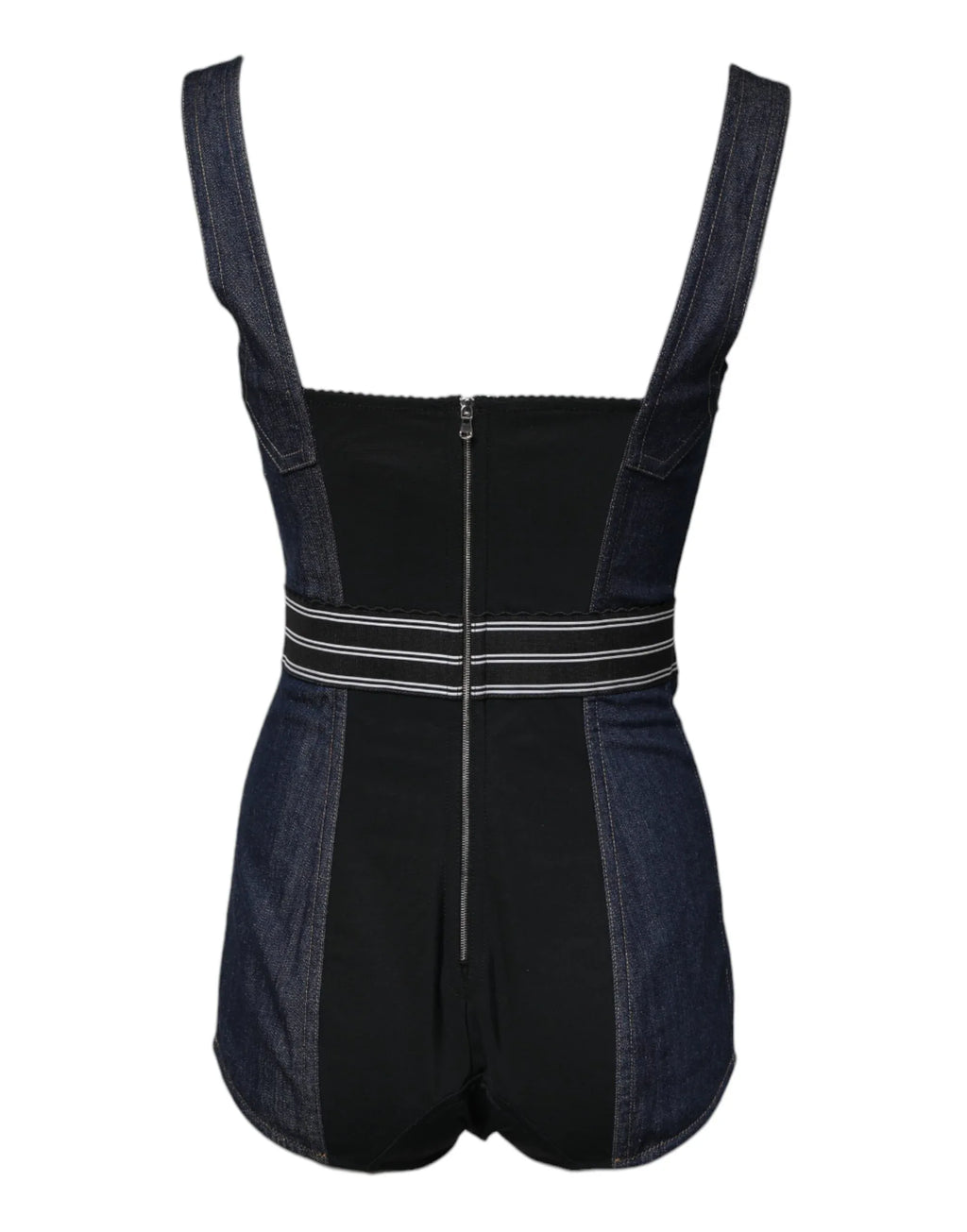 Dolce & Gabbana Blue Cotton Stretch Sleeveless Bodycon Denim Bodysuit - Zeiniez