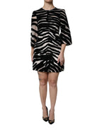 Dolce & Gabbana Black White Zebra A-line Sheath Mini Dress - Zeiniez
