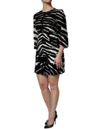 Dolce & Gabbana Black White Zebra A-line Sheath Mini Dress - Zeiniez