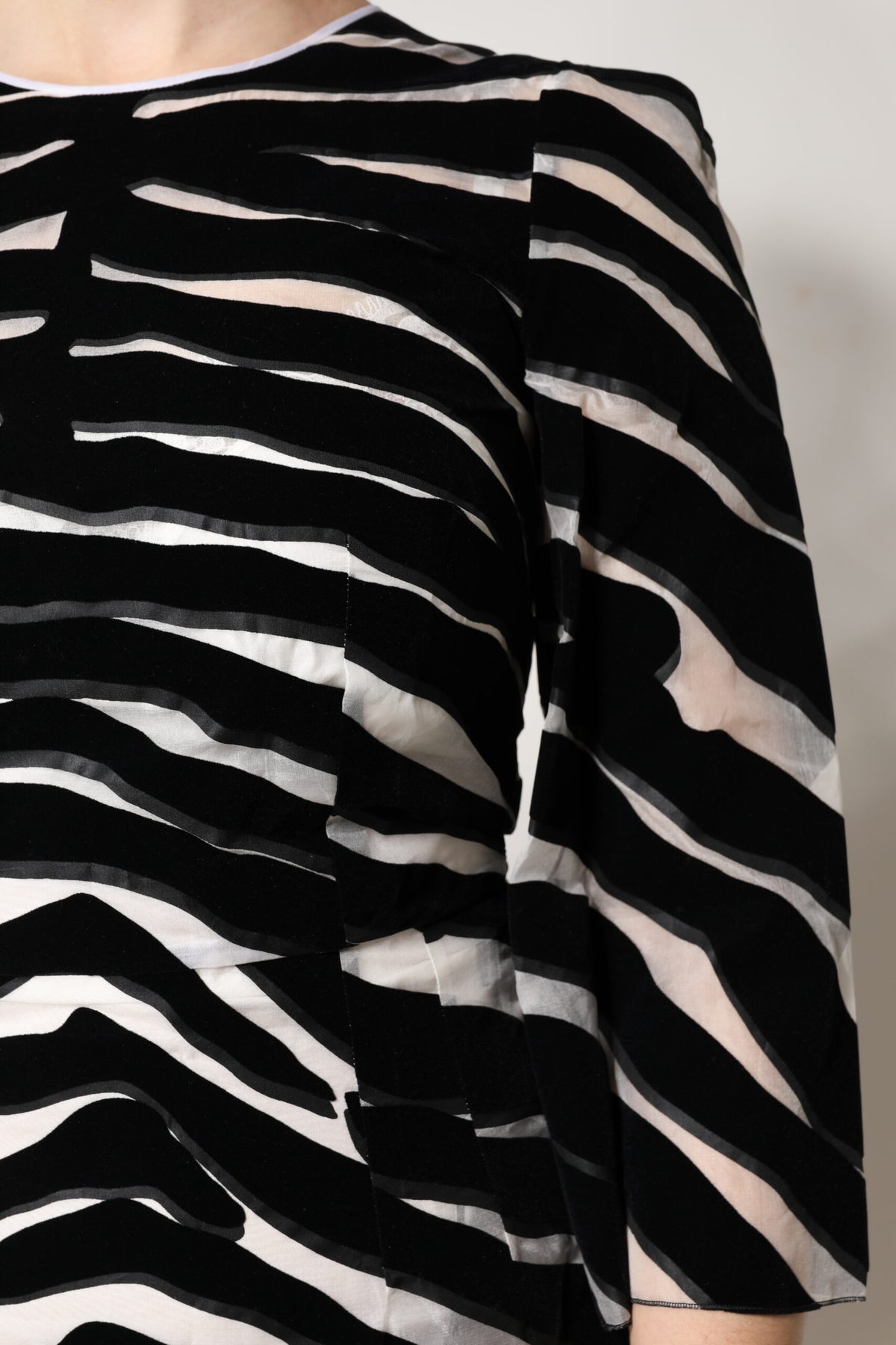Dolce & Gabbana Black White Zebra A-line Sheath Mini Dress