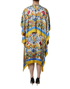 Dolce & Gabbana Multicolor Majolica Kaftan Short Sleeves Maxi Dress - Zeiniez