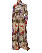 Dolce & Gabbana Multicolor Floral Wide Leg Jumpsuit Dress - Zeiniez