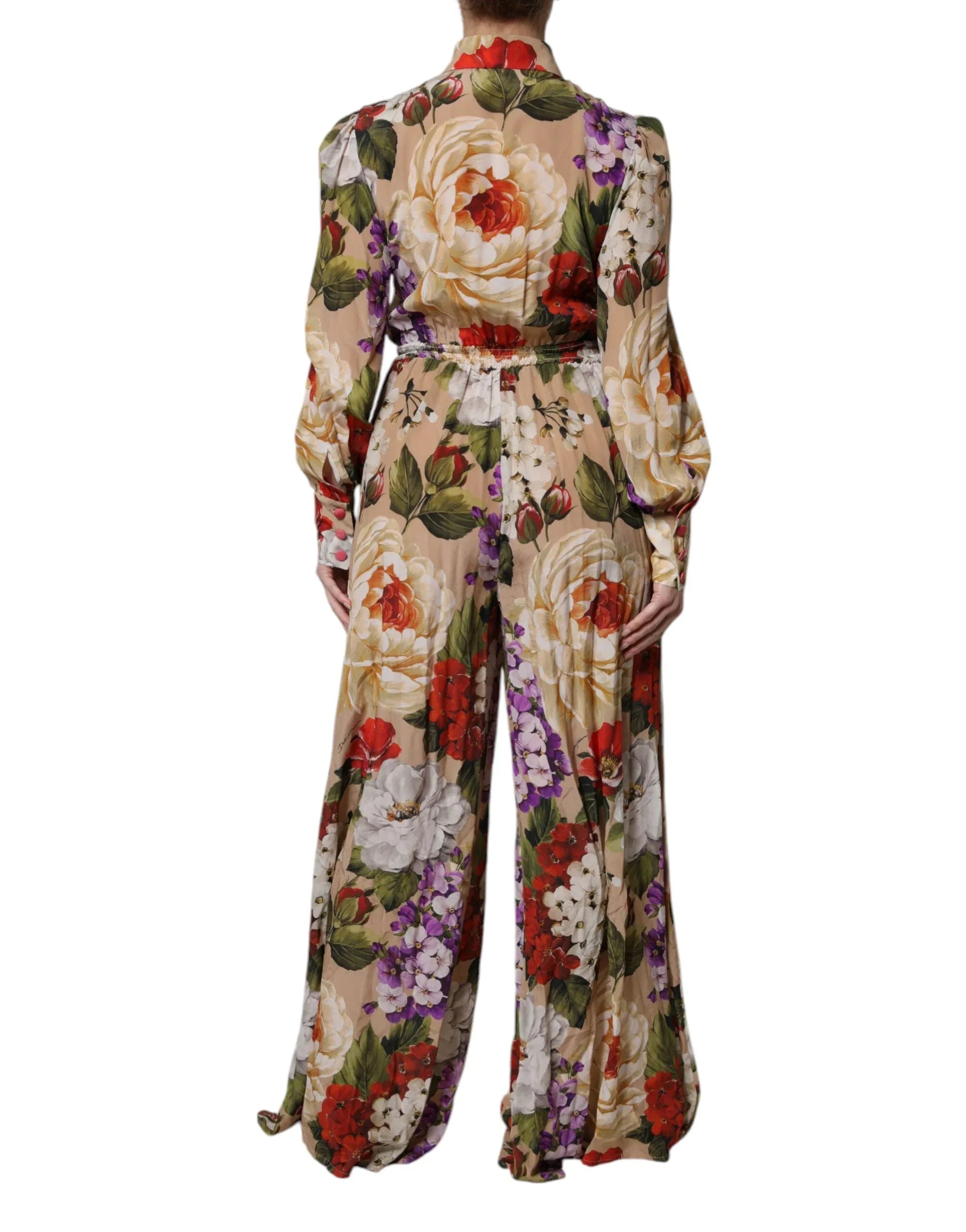 Dolce & Gabbana Multicolor Floral Wide Leg Jumpsuit Dress - Zeiniez