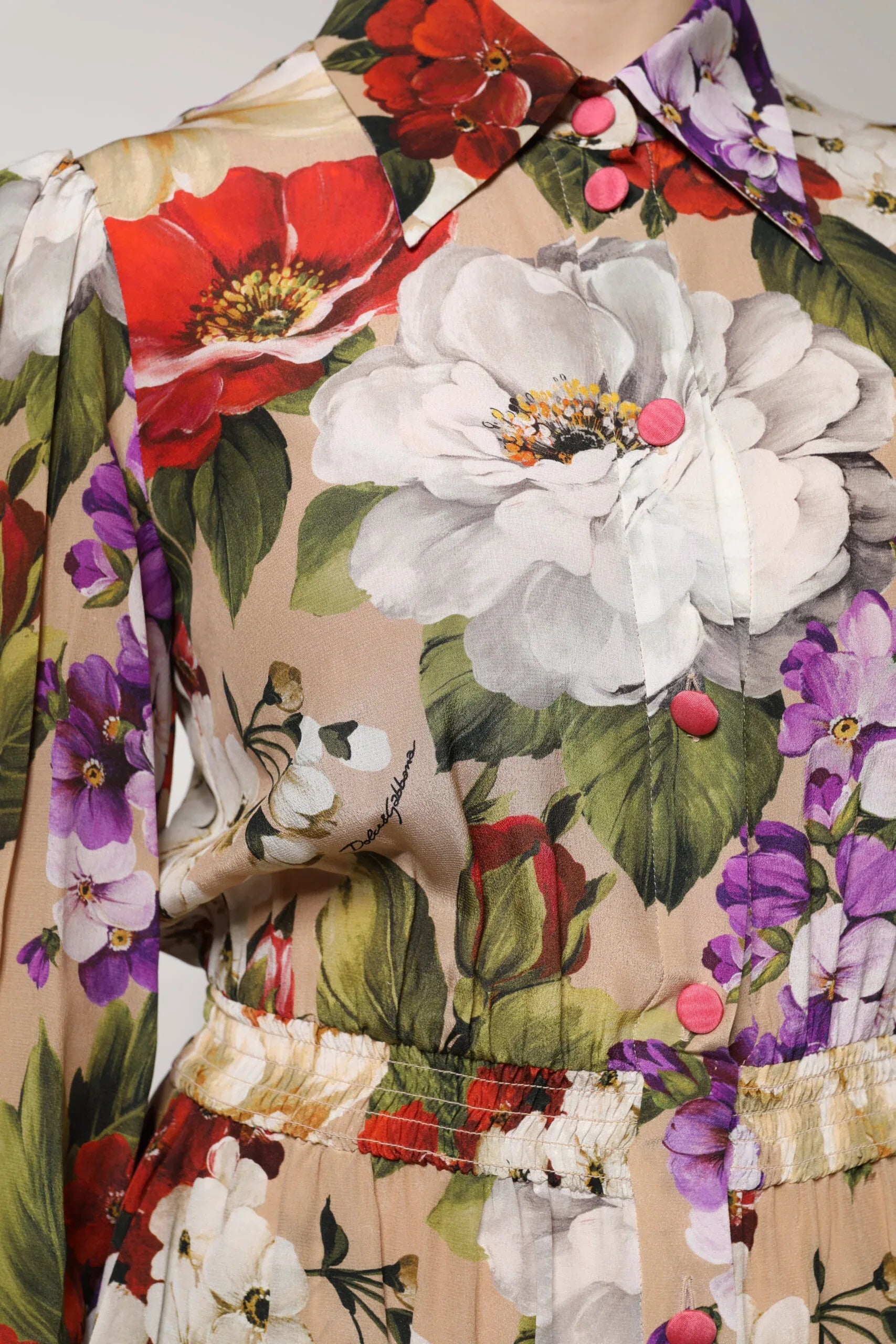 Dolce & Gabbana Multicolor Floral Wide Leg Jumpsuit Dress - Zeiniez