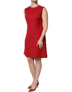 Dolce & Gabbana Red Wool Sleeveless Knee Length A-line Dress - Zeiniez