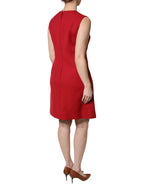 Dolce & Gabbana Red Wool Sleeveless Knee Length A-line Dress - Zeiniez